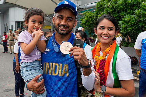 Indian Hockey player Manpreet Singh with his family